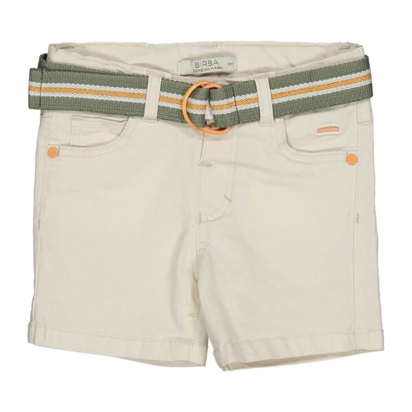 Σετ - Μπλούζα λευκή με δεινοσαύρους και σορτς μπεζ με ζώνη - Image 4