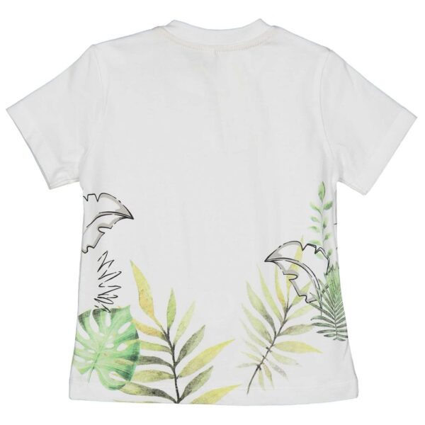 Σετ - Μπλούζα λευκή με δεινοσαύρους και σορτς μπεζ με ζώνη - Image 3