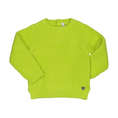 Σετ - Μπλούζα πλεκτή fluo lime και παντελόνι μαύρο τζιν πουά - Image 3