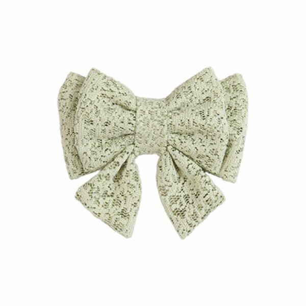 Κλιπ μαλλιών διπλός φιόγκος από δαντελένιο ύφασμα - Image 3