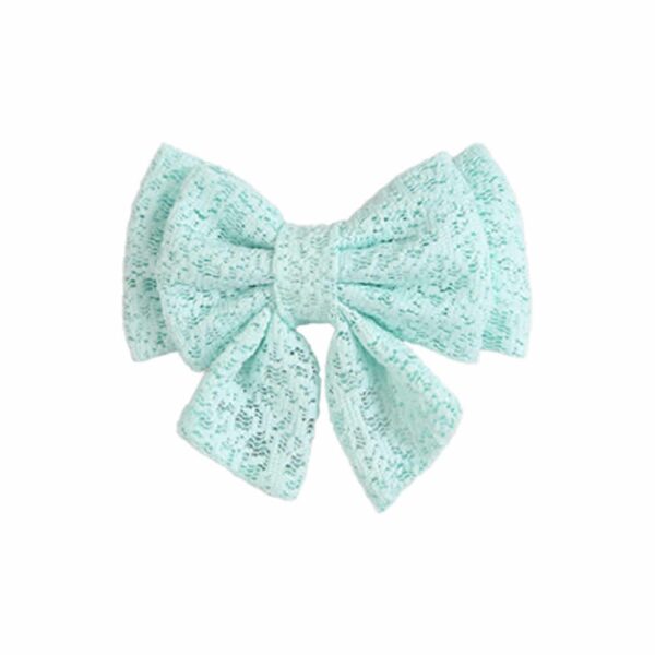 Κλιπ μαλλιών διπλός φιόγκος από δαντελένιο ύφασμα - Image 5