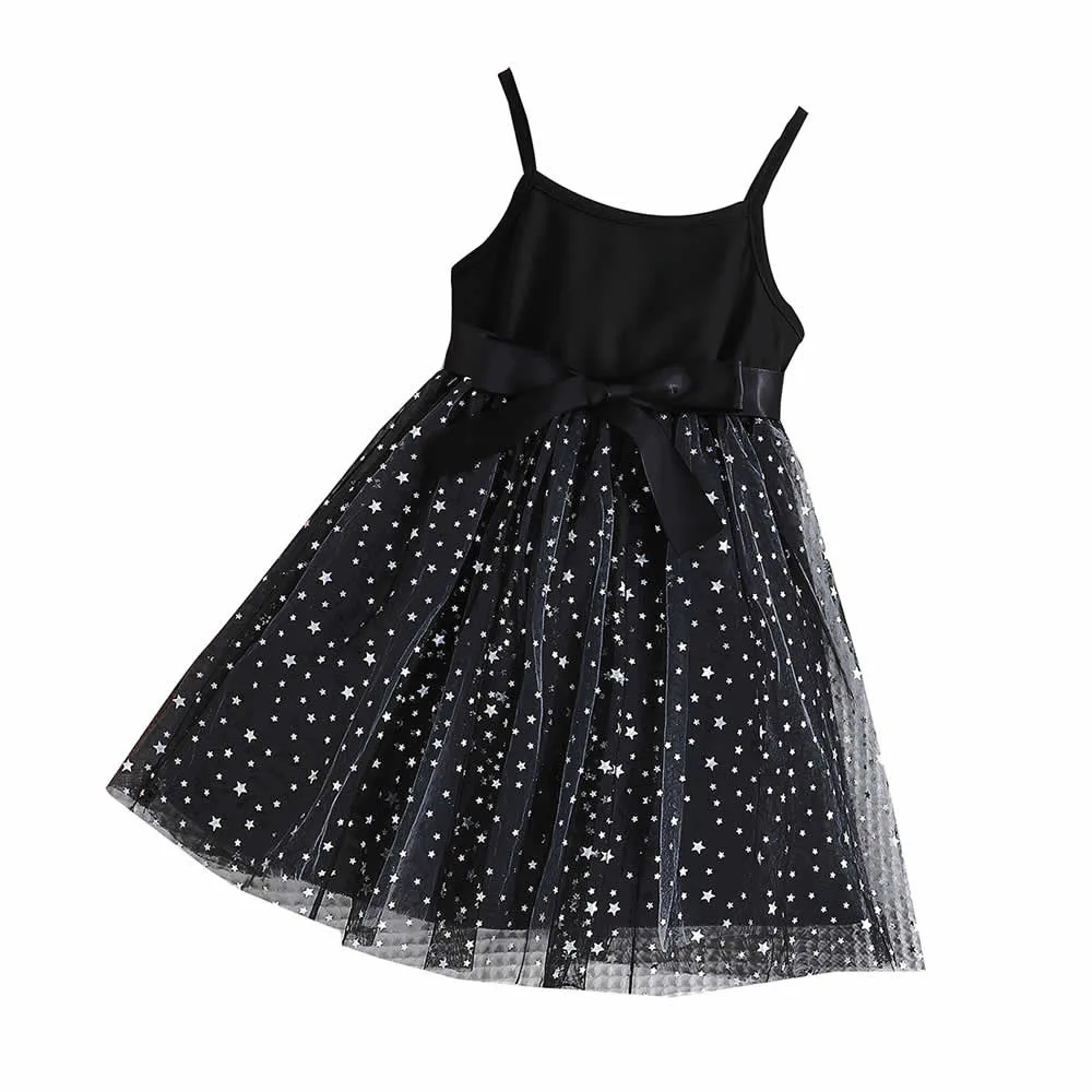 Φόρεμα μαύρο με τούλι με αστεράκια στο κάτω μέρος - Image 1