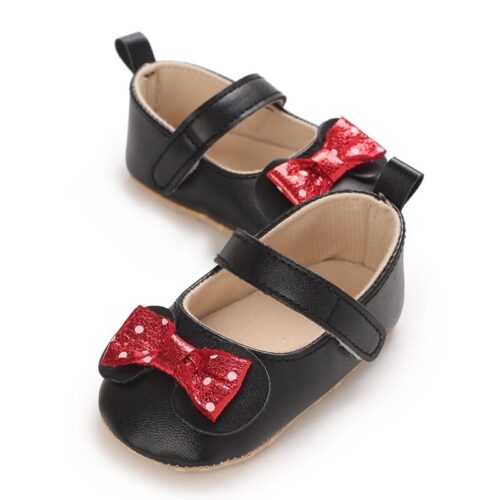 Μπαλαρίνες από δερματίνη μαύρες με φιόγκο Minnie - Image 2