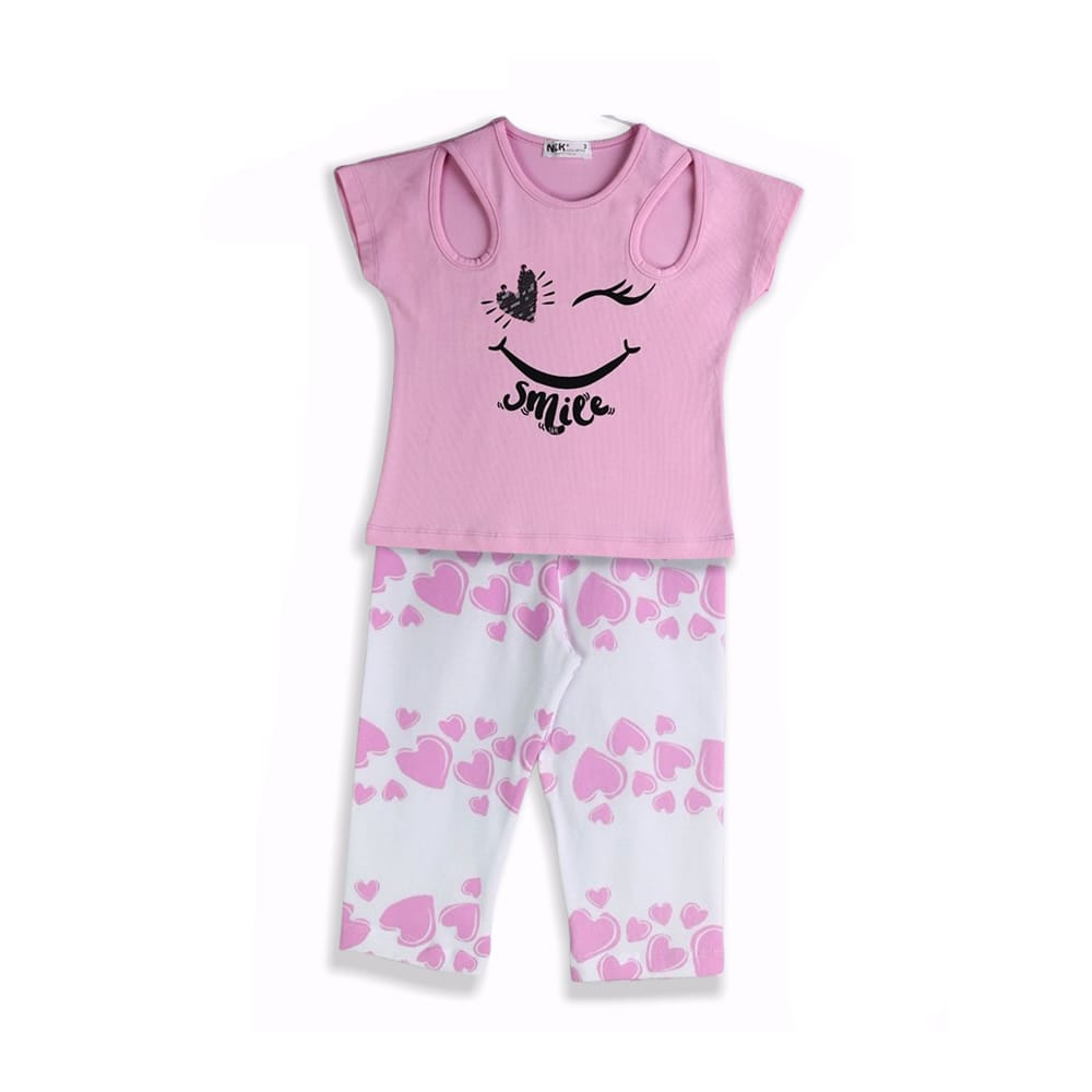 33124 Σετ ροζ-λευκό Smile με Καρδούλες - Image 1