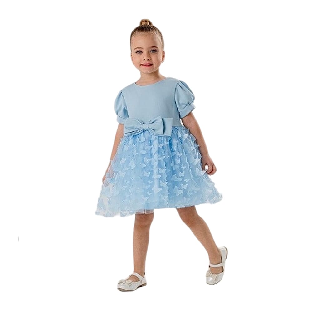 9332 Φόρεμα γαλάζιο με Πεταλούδες - Image 1