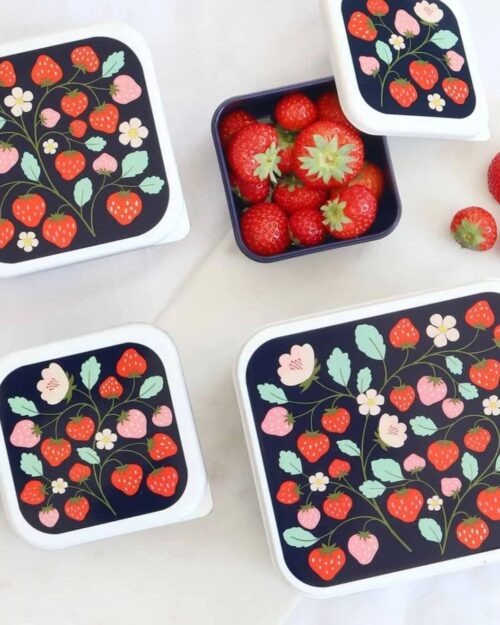 A little lovely company Δοχείο φαγητού Lunch box set Strawberries - Image 3