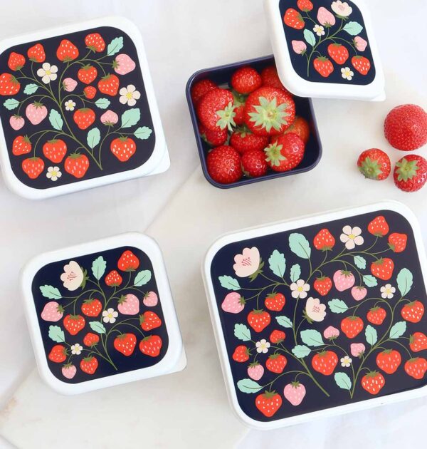 A little lovely company Δοχείο φαγητού Lunch box set Strawberries - Image 3