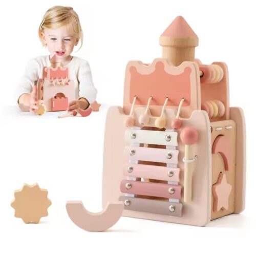 Ξύλινος κύβος δραστηριοτήτων Montessori Princess Castle - Image 3