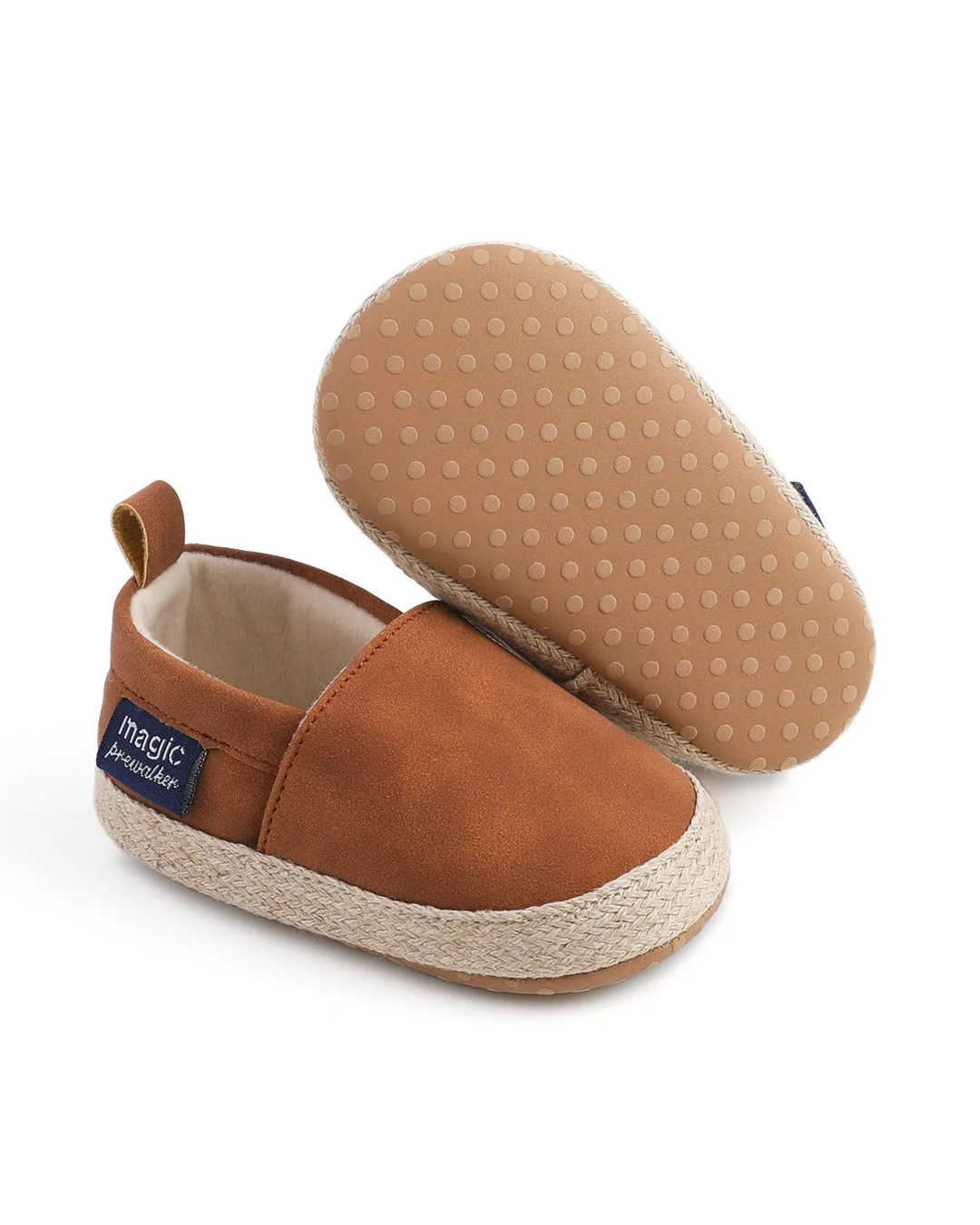 Παπούτσια αγκαλιάς καφέ τύπου εσπαντρίγιες σουέτ - Image 1