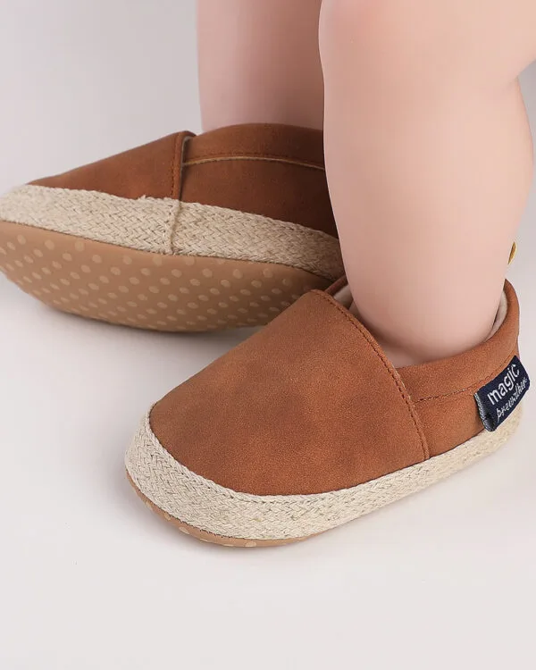 Παπούτσια αγκαλιάς καφέ τύπου εσπαντρίγιες σουέτ - Image 3