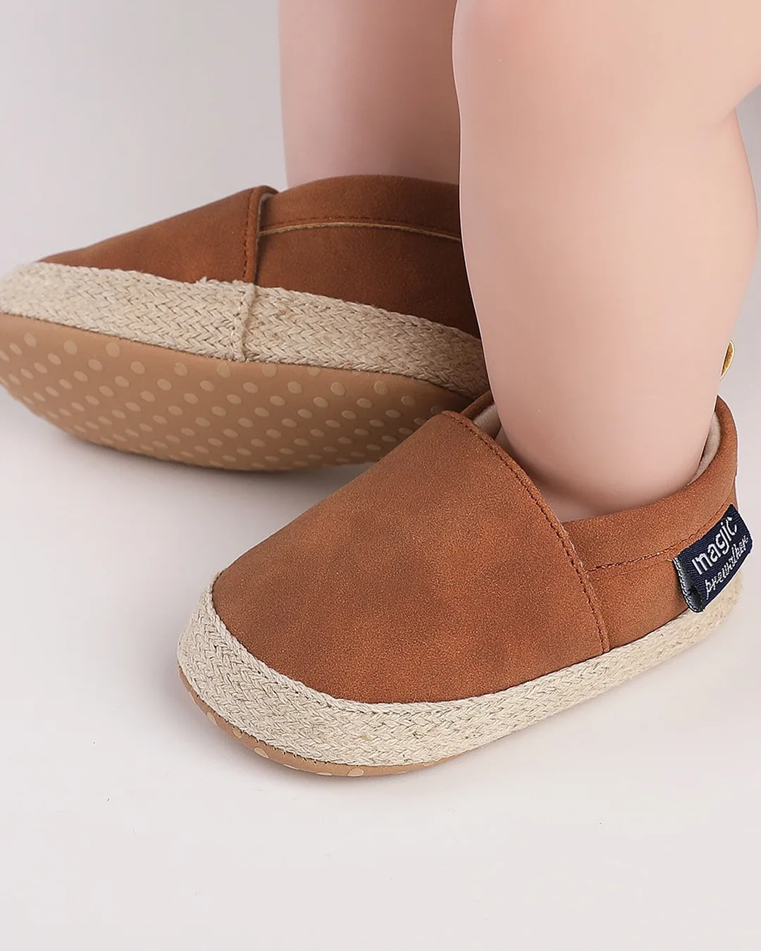 Παπούτσια αγκαλιάς καφέ τύπου εσπαντρίγιες σουέτ - Image 3