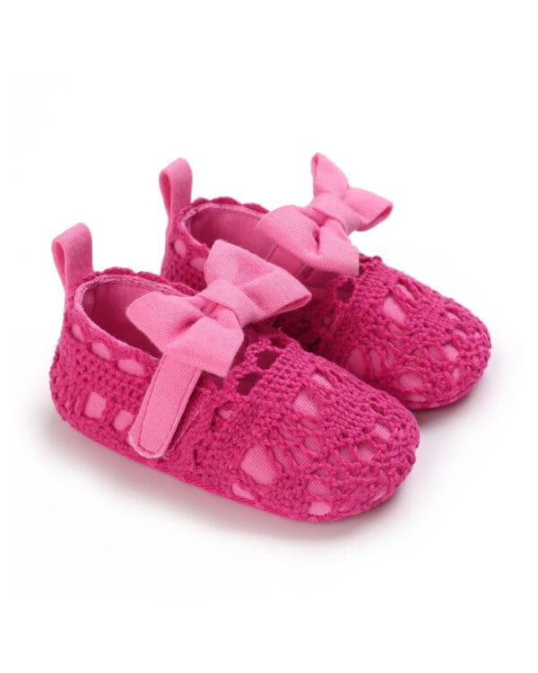 Παπούτσια αγκαλιάς τύπου εσπαντρίγιες φούξια με πλέξη