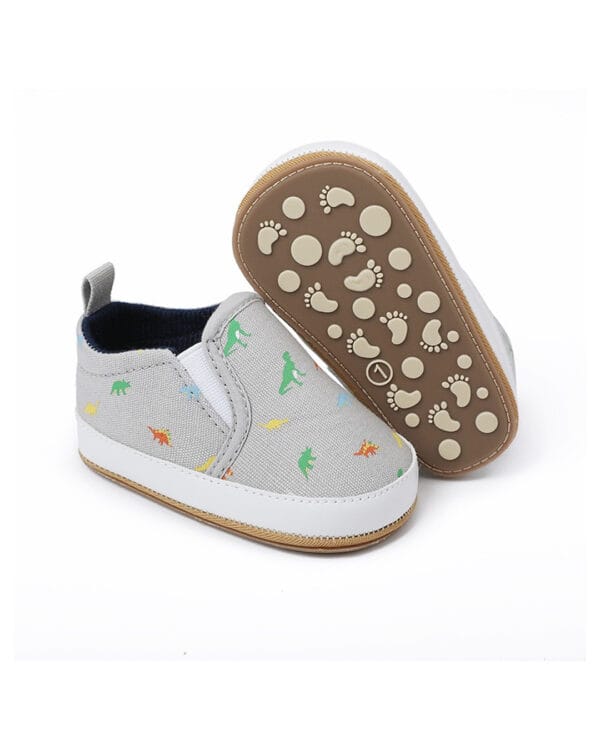 Παπουτσάκια τύπου εσπαντρίγιες γκρι με Δεινοσαύρους - Image 2