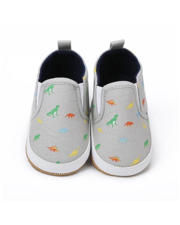 Παπουτσάκια τύπου εσπαντρίγιες γκρι με Δεινοσαύρους
