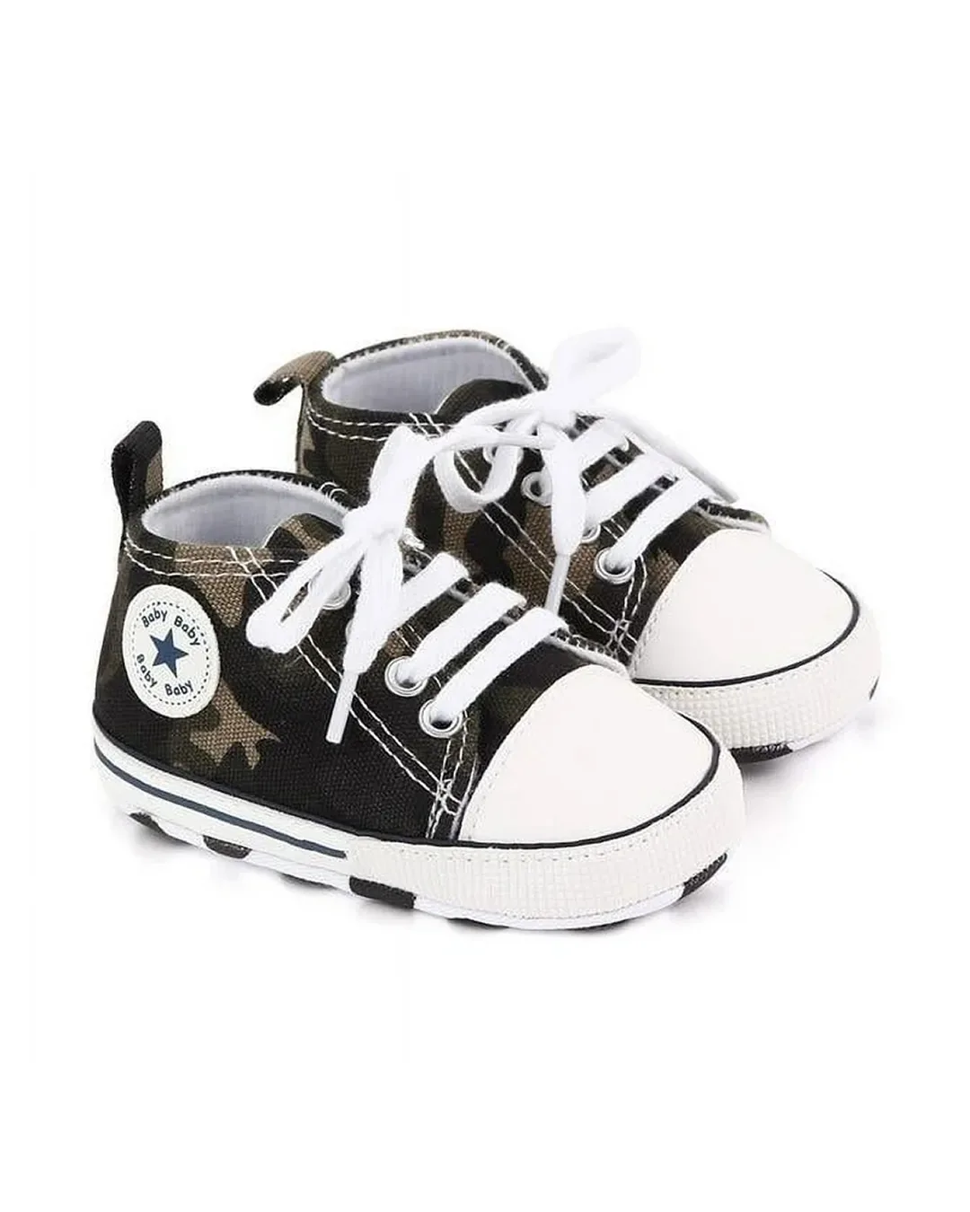 SHOE053G Παπουτσάκια αγκαλιάς τύπου σταράκια millitary - Image 1