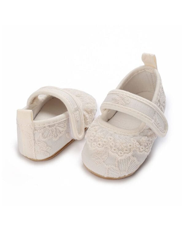 Μπαλαρίνες εκρού με δαντέλα - Image 3