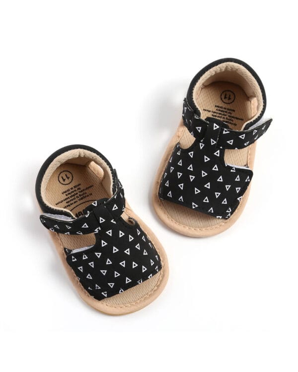 Πεδιλάκια αγκαλιάς σουέτ μαύρα με άσπρες λεπτομέρειες - Image 3