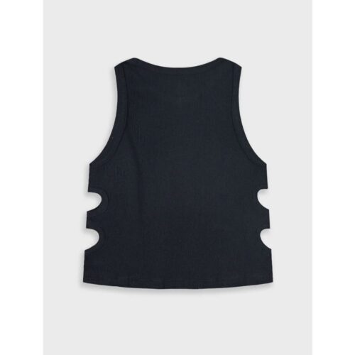 Παιδική μπλούζα crop top για κορίτσι μαύρη - Image 3