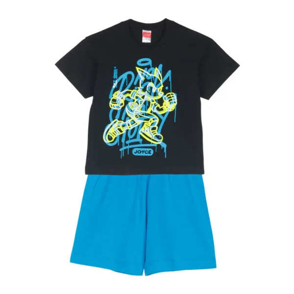 Παιδικό σετ για αγόρι μαύρο-ρουά με σορτς
