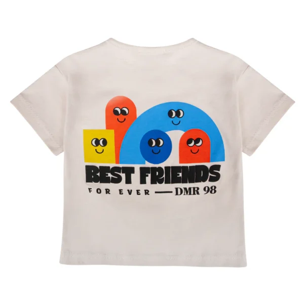 Βρεφικό σετ για αγόρι μπεζ-μπλε ρουά με σορτς - Image 2