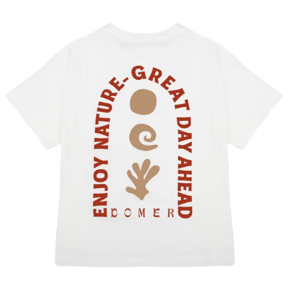 Παιδικό σετ για αγόρι λευκό-κεραμιδί με σορτς - Image 2