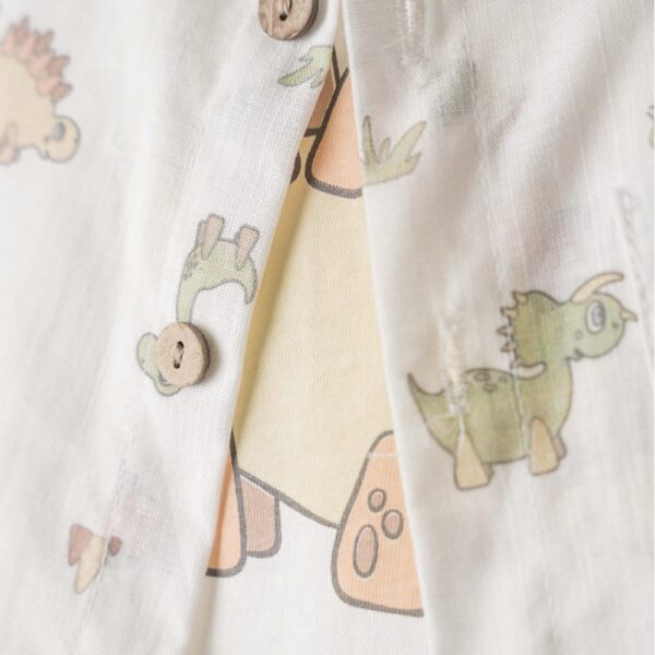 Βρεφικό σετ για αγόρι φυστικί με πουκάμισο (3 τμχ) - Image 2