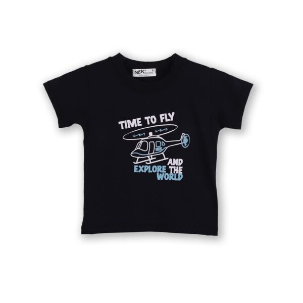 Βρεφικό σετ για αγόρι σκούρο μπλε με σορτς - Image 2