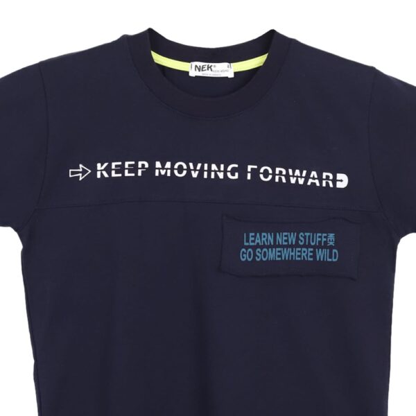 Παιδικό σετ για αγόρι σκούρο μπλε-πετρόλ με σορτς - Image 3