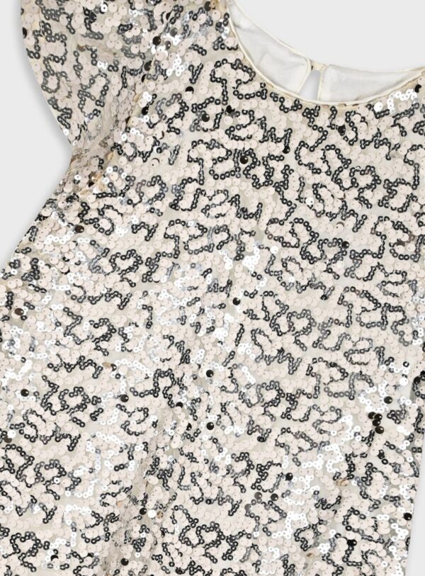 Παιδικό φόρεμα χρυσό με παγιέτες - Image 3