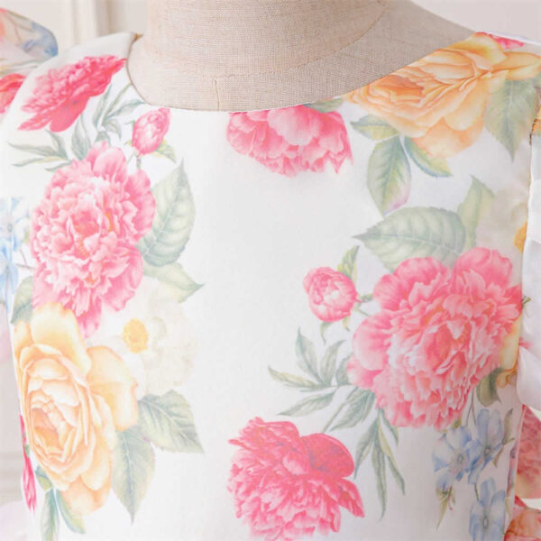 Βρεφικό-παιδικό φόρεμα floral με φουσκωτά μανίκια - Image 3