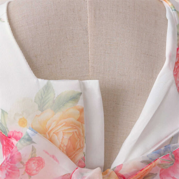 Βρεφικό-παιδικό φόρεμα floral με φουσκωτά μανίκια - Image 4