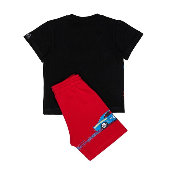 Παιδικό σετ για αγόρι μαύρο-κόκκινο με σορτς - Image 4