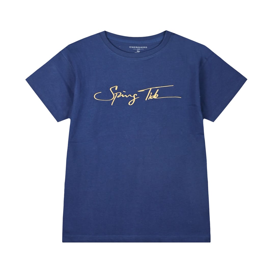 13-225020-1 Παιδική μπλούζα για αγόρι μπλε σκούρη με κέντημα - Image 1