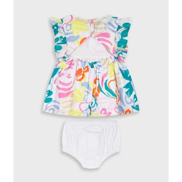 Βρεφικό φόρεμα floral με φουφούλα και κορδέλα - Image 3