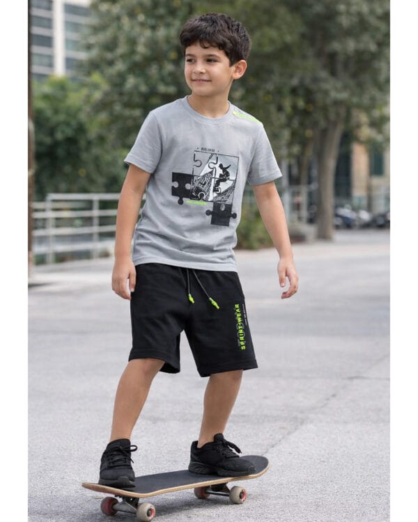Παιδικό σετ για αγόρι γκρι-μαύρο Skater - Image 2
