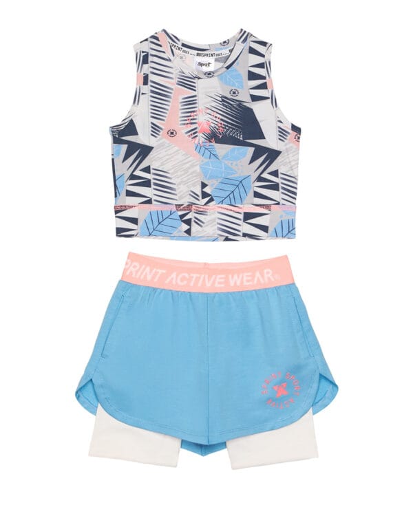 Παιδικό σετ για κορίτσι γαλάζιο με σορτς