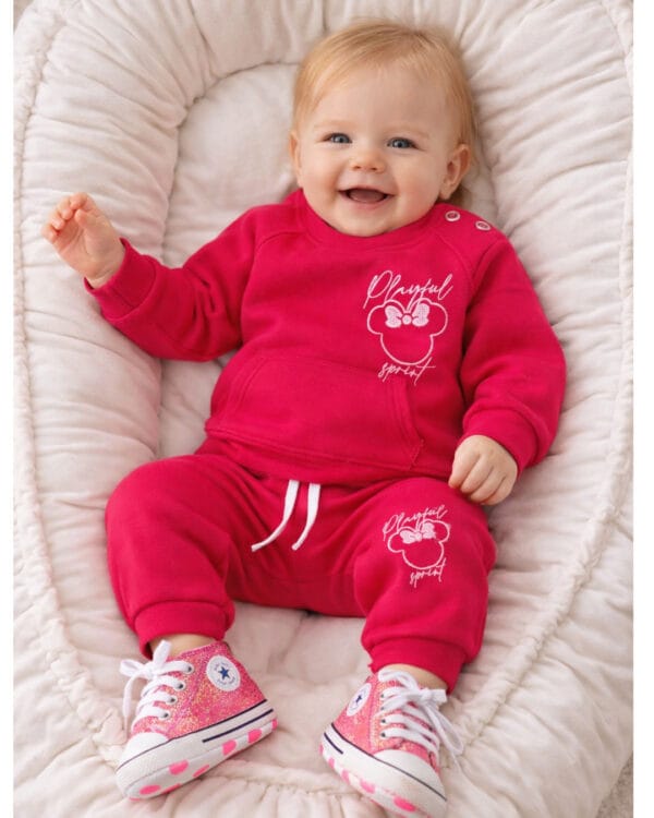 Παπουτσάκια αγκαλιάς τύπου σταράκια glitter φούξια - Image 3