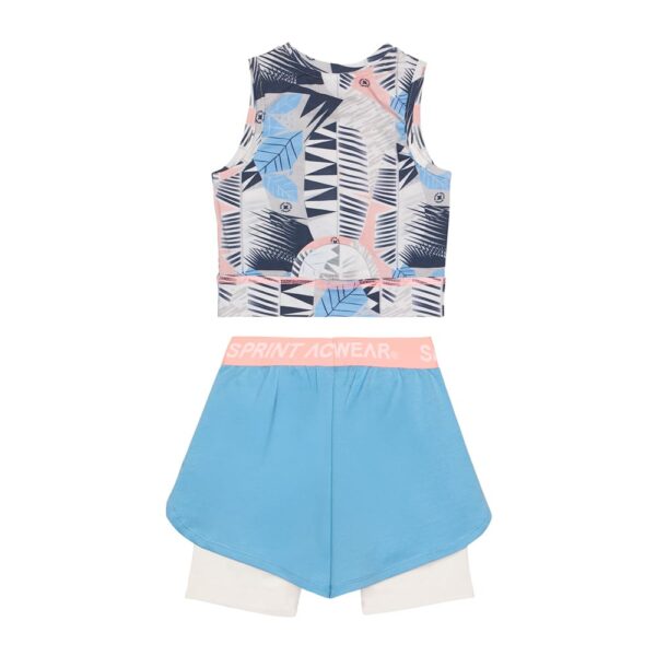 Παιδικό σετ για κορίτσι γαλάζιο με σορτς - Image 4