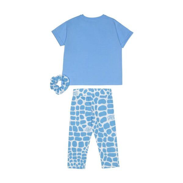 Παιδικό σετ για κορίτσι γαλάζιο με κολάν capri και scrunchie - Image 4