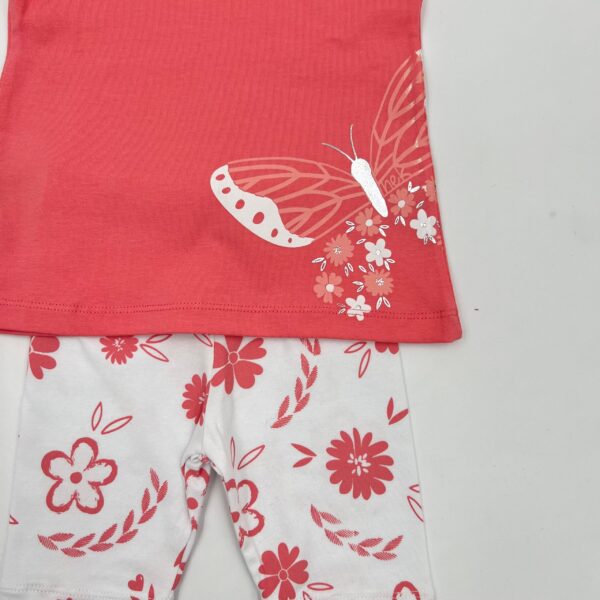 Βρεφικό σετ για κορίτσι σομόν-λευκό Πεταλούδα - Image 2