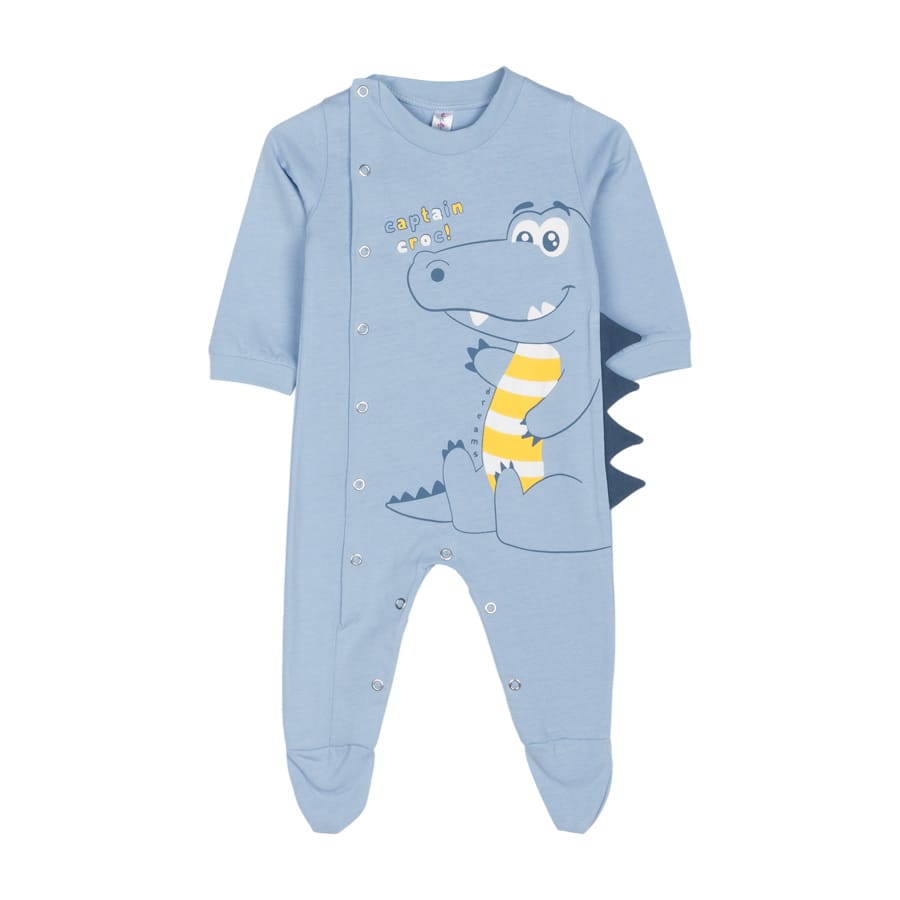 2522204-1 Βρεφικό φορμάκι για αγόρι σιελ Δεινόσαυρος - Image 1