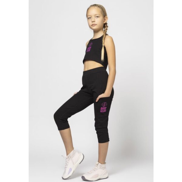 Παιδικό σετ για κορίτσι μαύρο με capri κολάν - Image 4