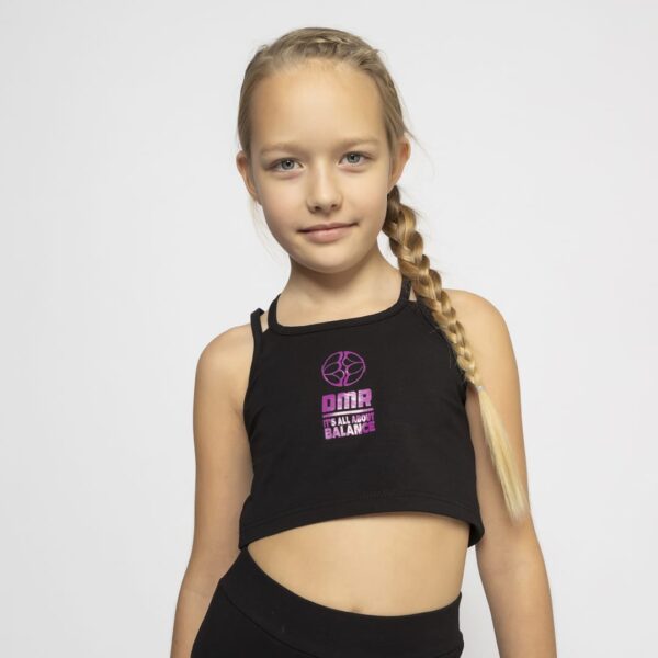 Παιδικό σετ για κορίτσι μαύρο με capri κολάν - Image 3