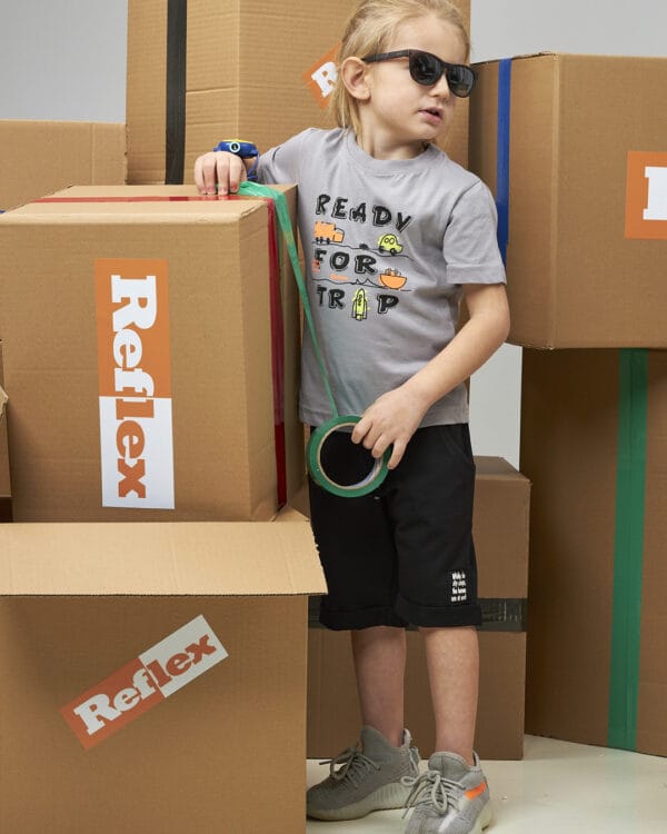 Παιδικό σετ γκρι-μαύρο Αυτοκινητάκια με σορτς - Image 2