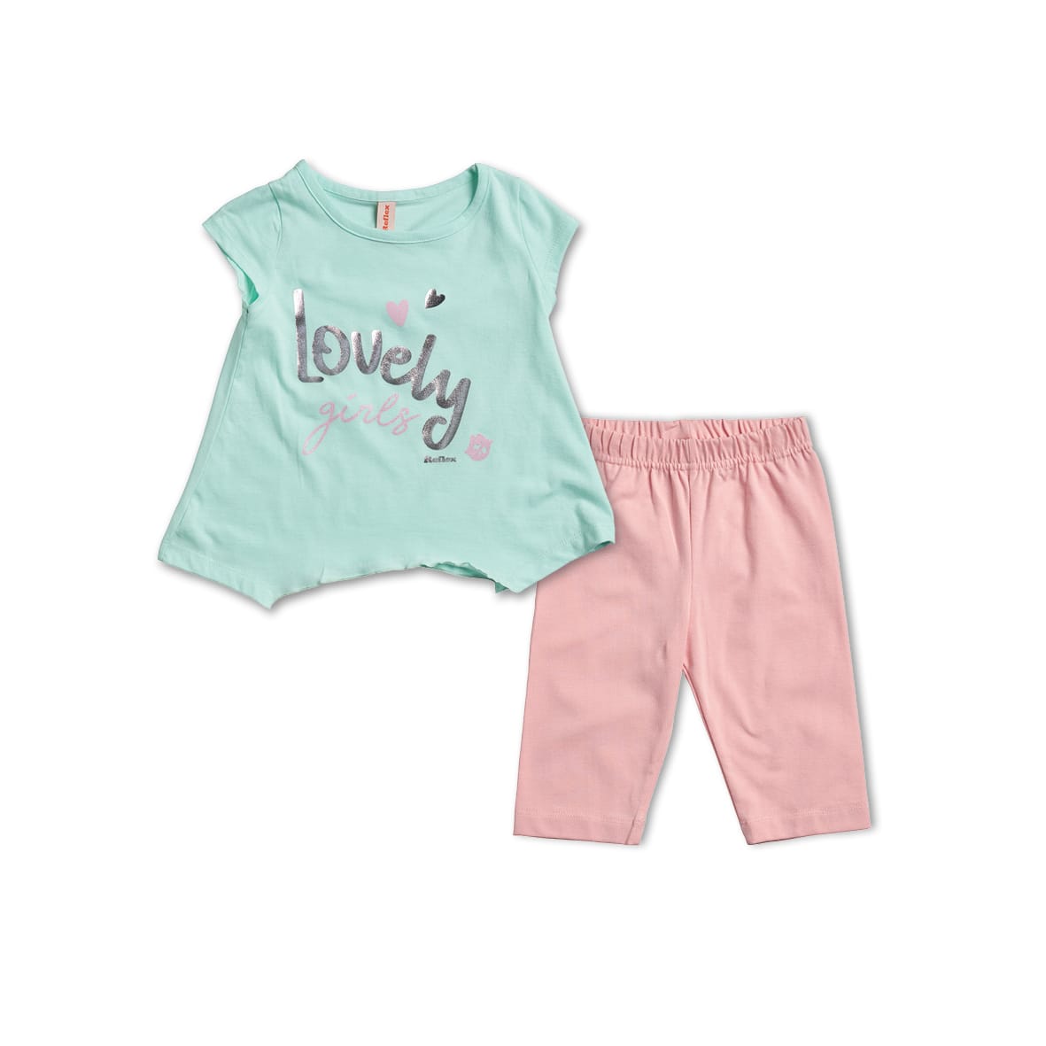 74965A Παιδικό σετ aqua-ροζ Lovely με κολάν biker - Image 1