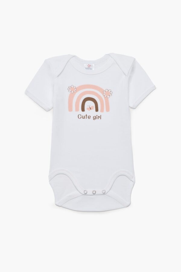 Βρεφικά κορμάκια για κορίτσι λευκά (6 τμχ) - Image 6