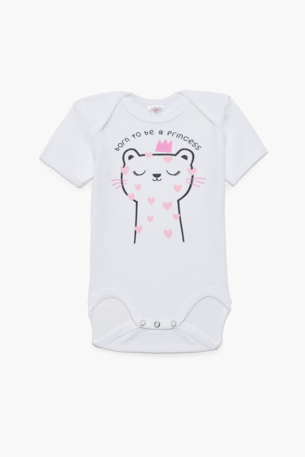 Βρεφικά κορμάκια για κορίτσι λευκά (6 τμχ) - Image 3