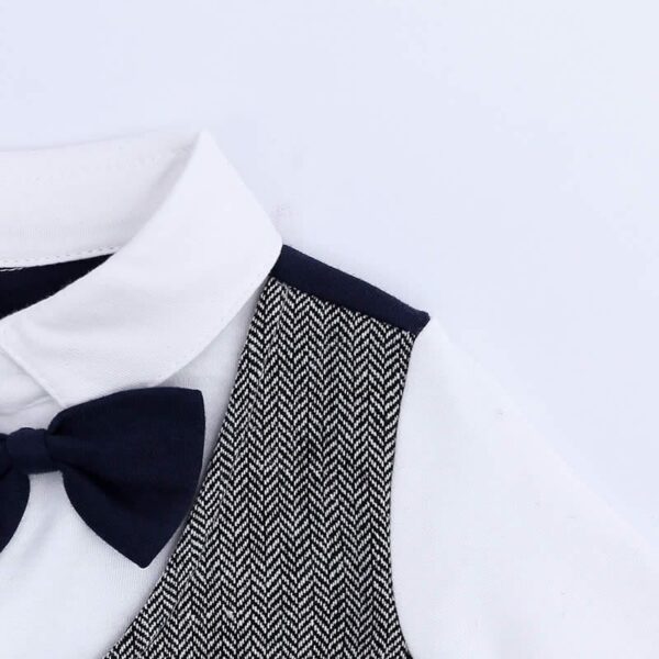 Βρεφικό φορμάκι για αγόρι γκρι-μπλε τύπου σμόκιν - Image 3