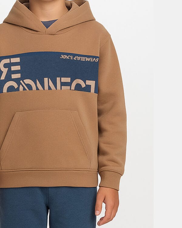 Σετ φόρμας για αγόρι fleece σκούρο μπεζ-μπλε Reconnect - Image 2