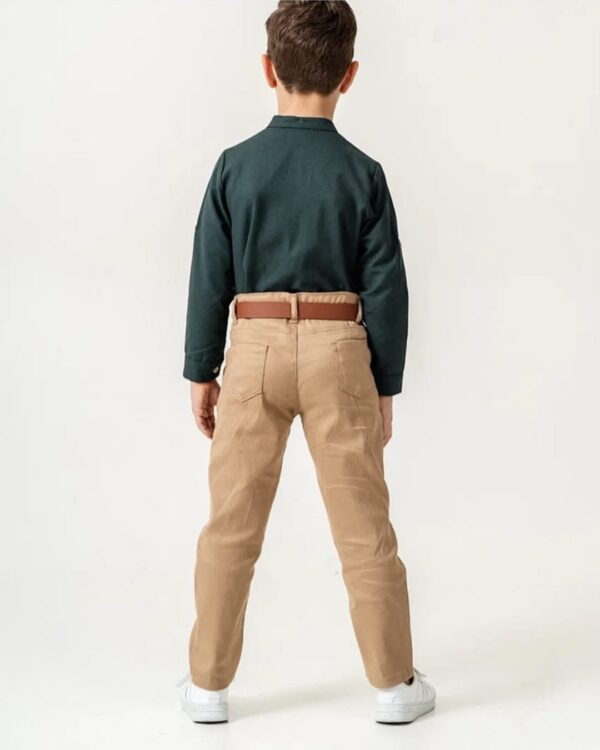 Παιδικό σετ κυπαρισσί-μπεζ με πουκάμισο - Image 3